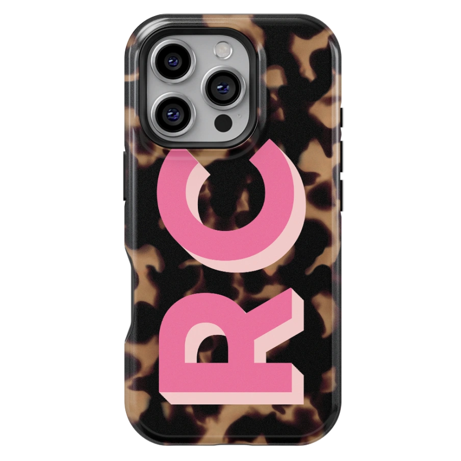 Tortoise Initials Personalized iPhone Case
