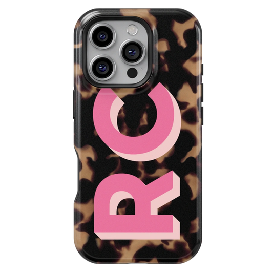 Tortoise Initials Personalized iPhone Case