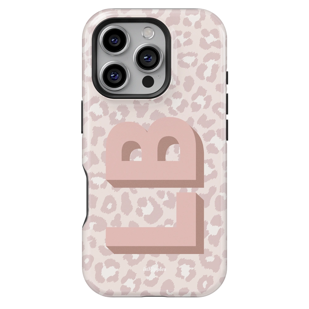 Leopard Print Initial Personalized iPhone Case