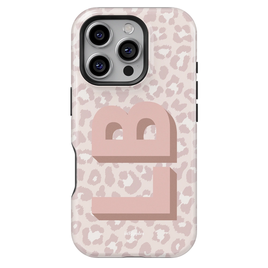 Leopard Print Initial Personalized iPhone Case