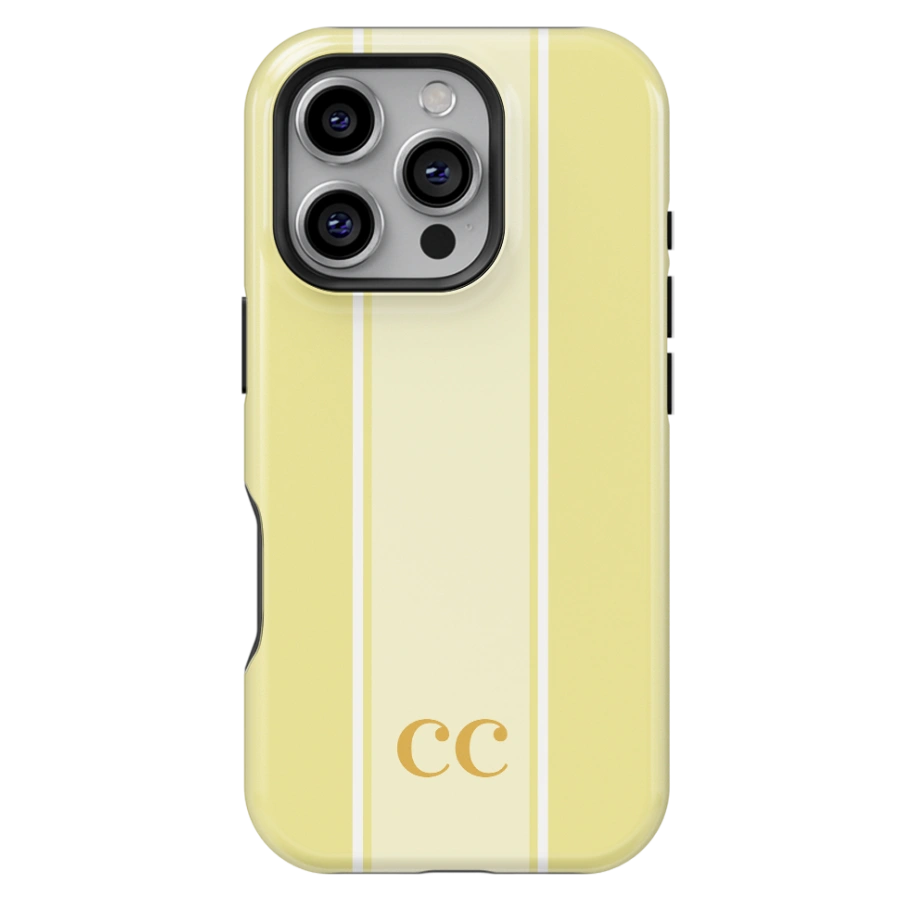 Classy Initial Stripe Personalized Monogram iPhone Case