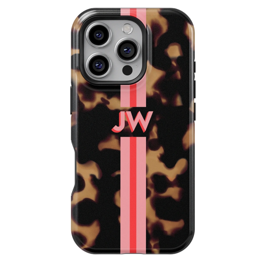 Tortoise Stripe Personalized Name iPhone Case