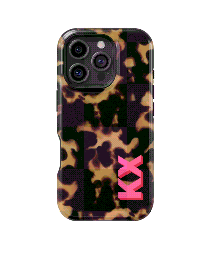 Tortoise Shell Personalized Monogram iPhone Case - Custom Phone Cases - iPhone 14 Pro - Slim - inRipples