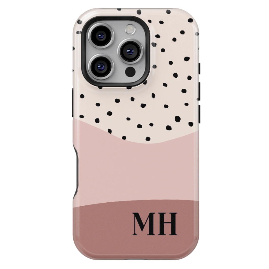 Nude Dots Personalized Initial iPhone Case