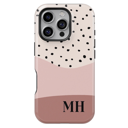 Nude Dots Personalized Initial iPhone Case
