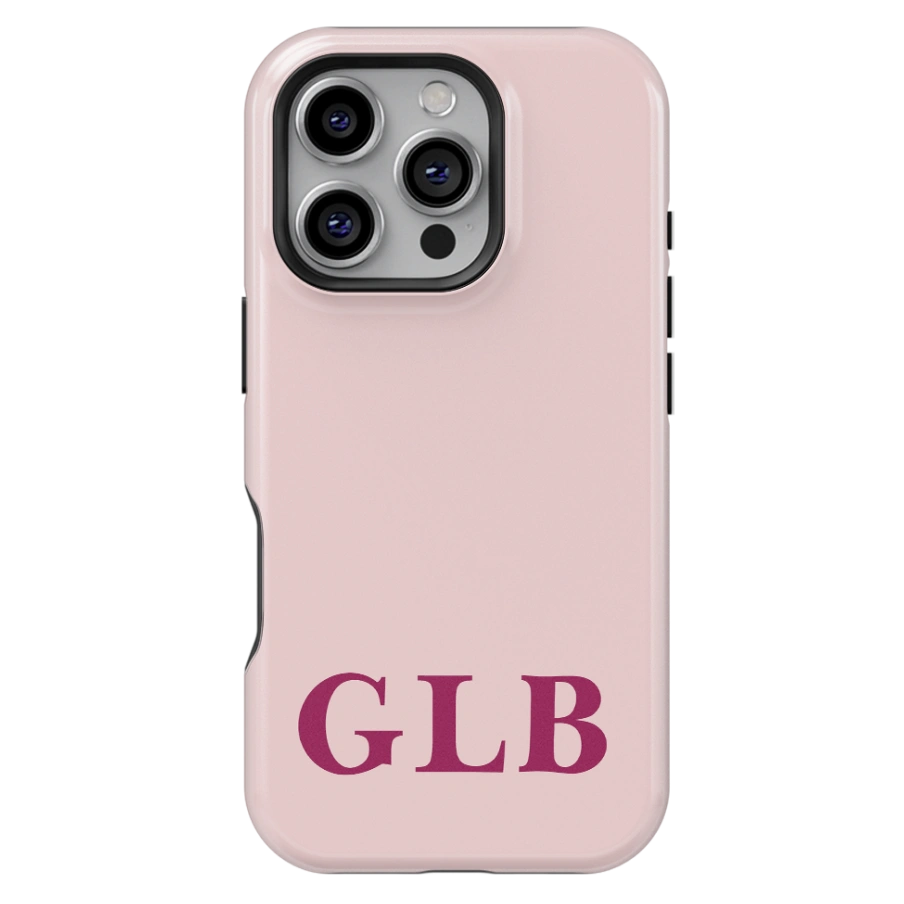 Pink Blush Personalized Initial iPhone Case