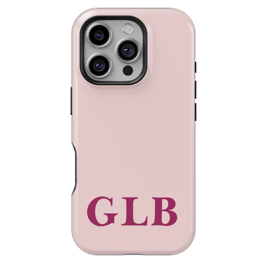 Pink Blush Personalized Initial iPhone Case