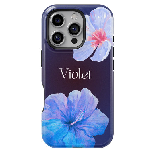Summer Hibiscus Personalized Initial iPhone Case
