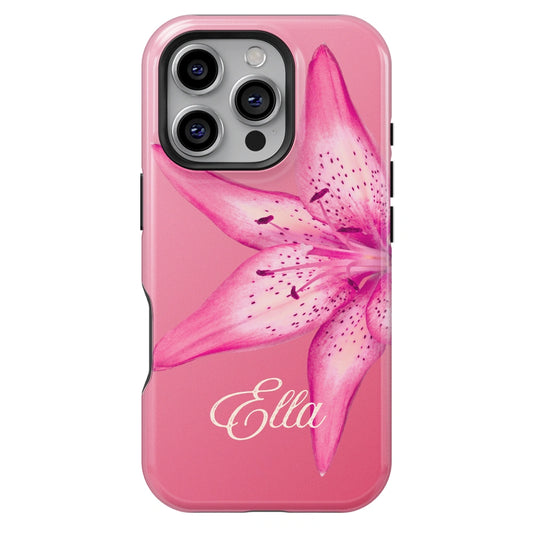 Lily Flowers Personalized iPhone Case