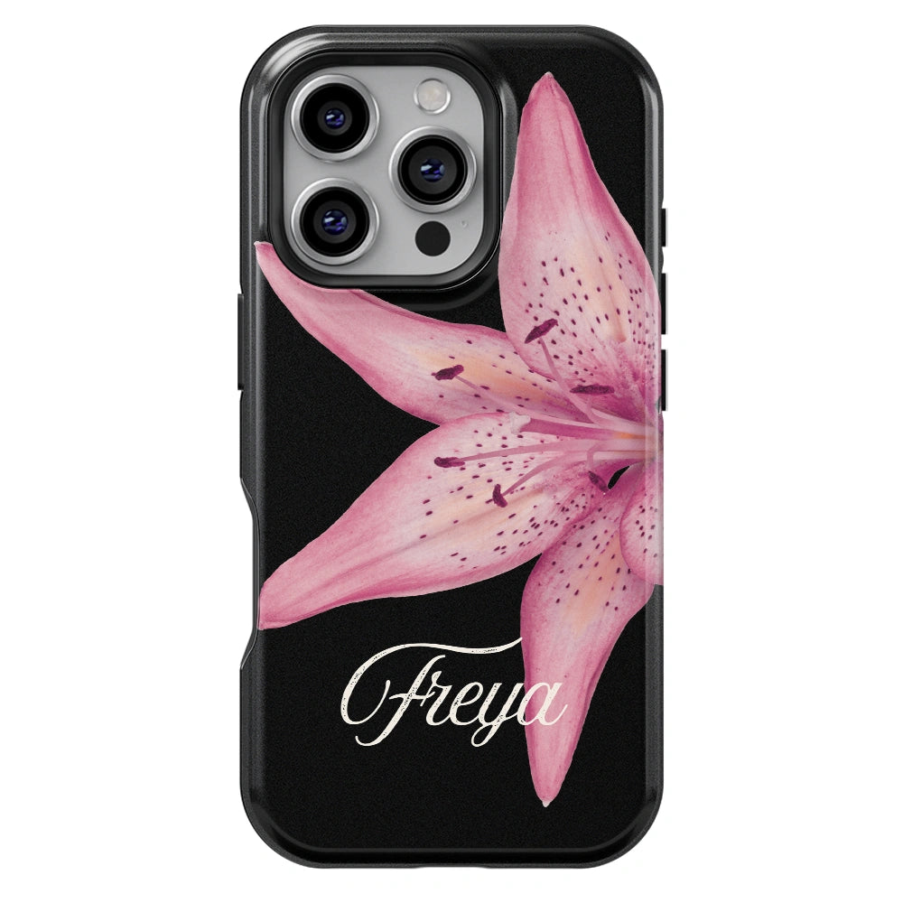 Lily Flowers Personalized iPhone Case