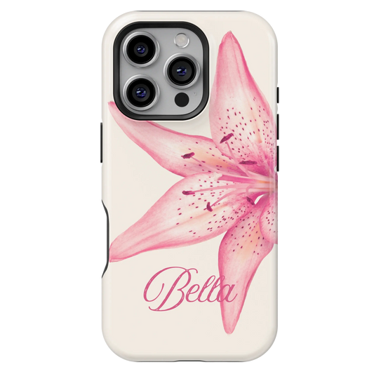 Lily Flowers Personalized iPhone Case