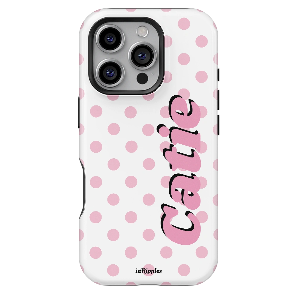 Polka Dot Personalized Name iPhone Case