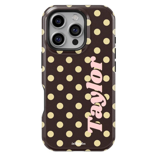 Polka Dot Personalized Name iPhone Case