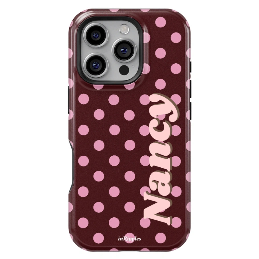 Polka Dot Personalized Name iPhone Case