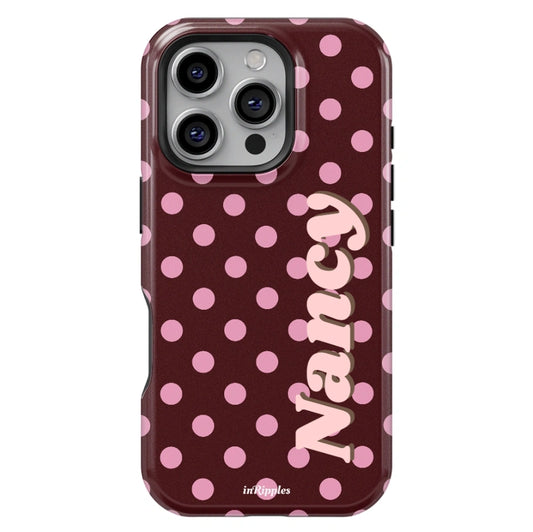 Polka Dot Personalized Name iPhone Case