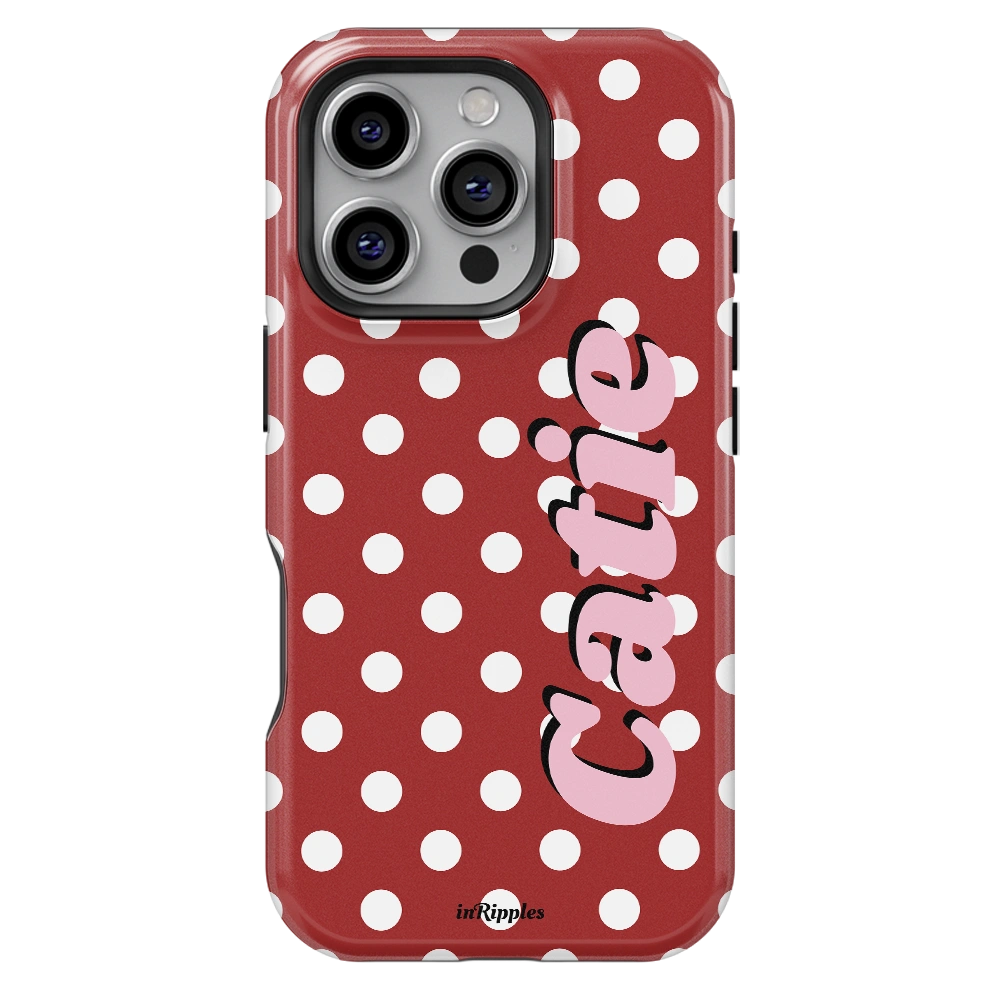 Polka Dot Personalized Name iPhone Case