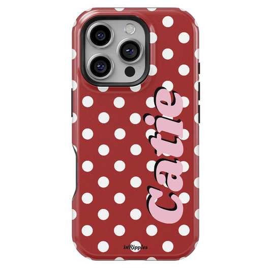 Polka Dot Personalized Name iPhone Case