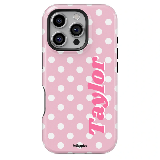 Polka Dot Personalized Name iPhone Case