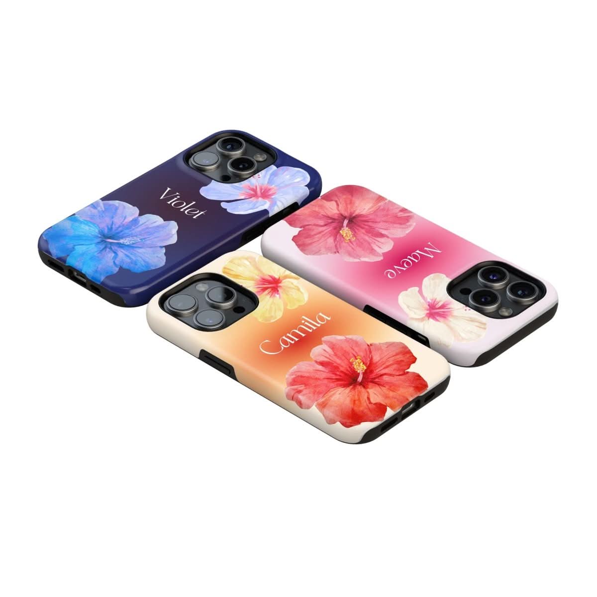 Summer Hibiscus Personalized Initial iPhone Case - Custom Phone Cases - iPhone 16 Pro Max - Slim - inRipples