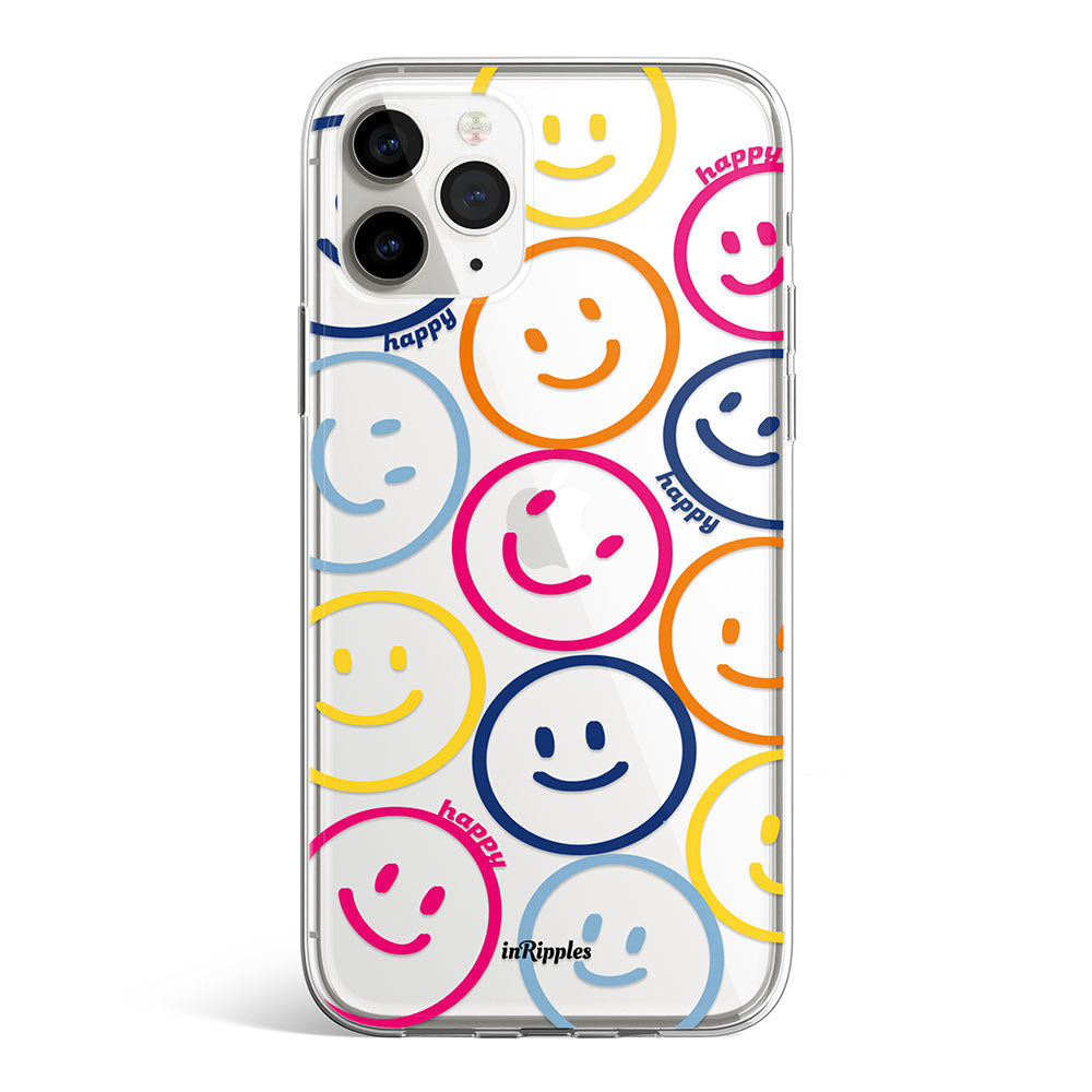 Happy Face Smiley Faces Acrylic iPhone Case inRipples