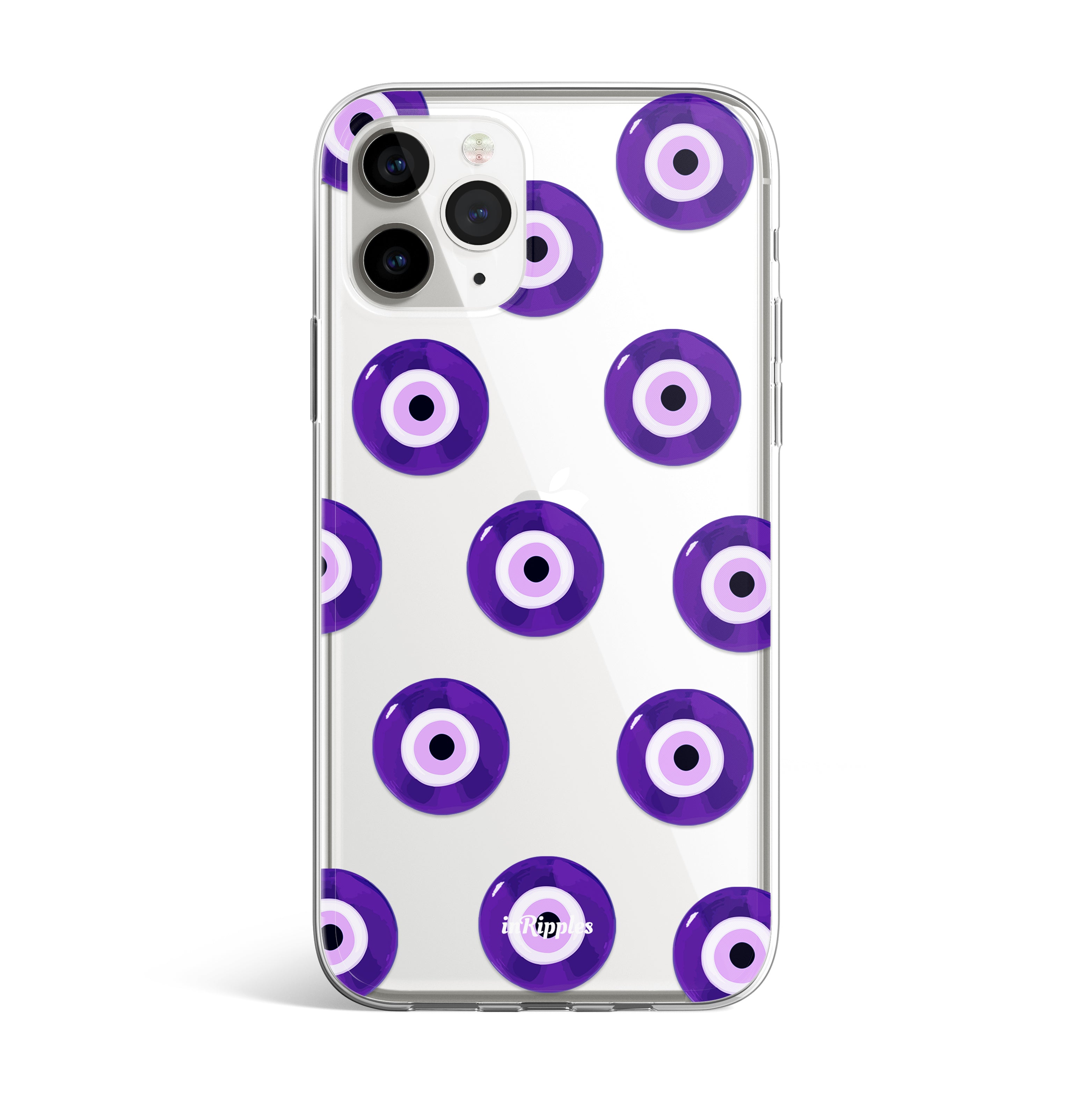 Evil Eyes iPhone Case Purple Slim Acrylic Phone Case inRipples