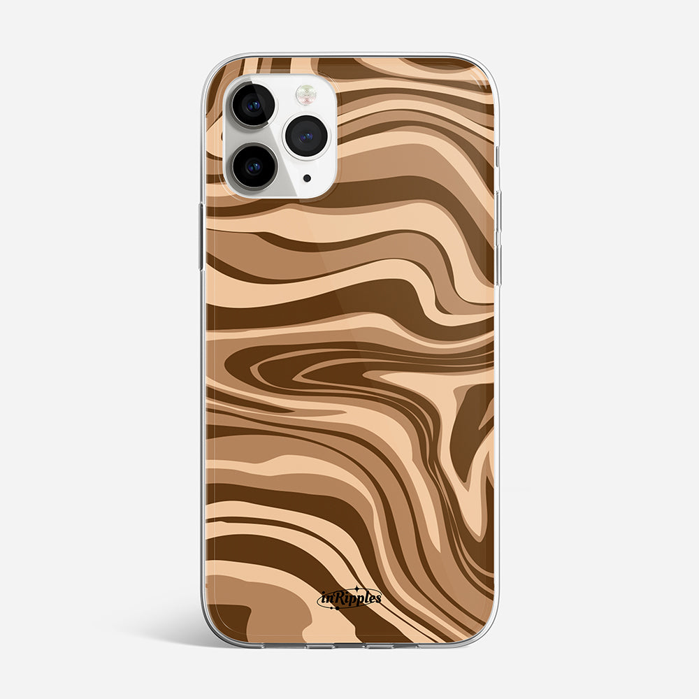 Brown Swirls iPhone Case Influencer Phone Case Acrylic Silicone