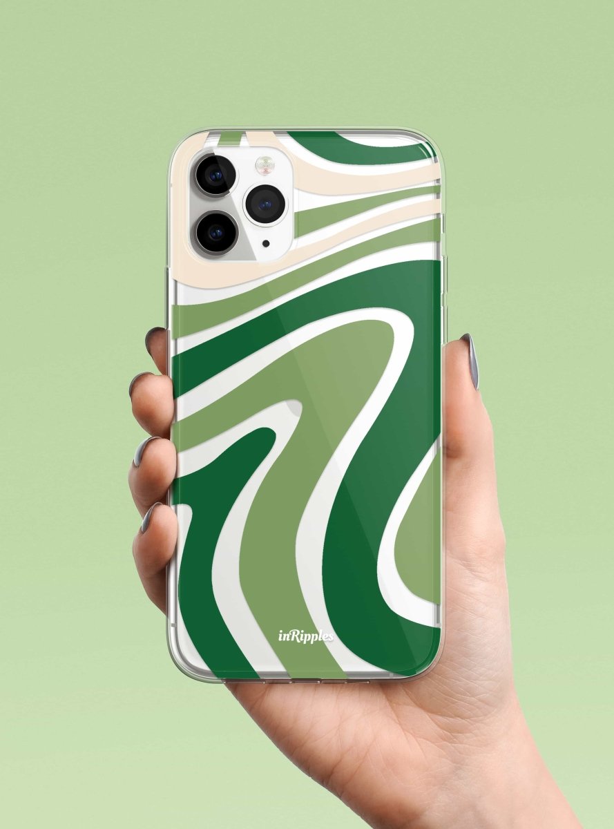 Green Wave Clear iPhone Case - Mobile Phone Cases - iPhone 16 Pro Max - inRipples