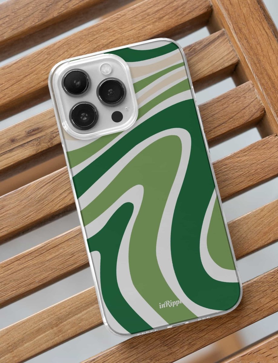 Green Wave Clear iPhone Case - Mobile Phone Cases - iPhone 16 Pro Max - inRipples