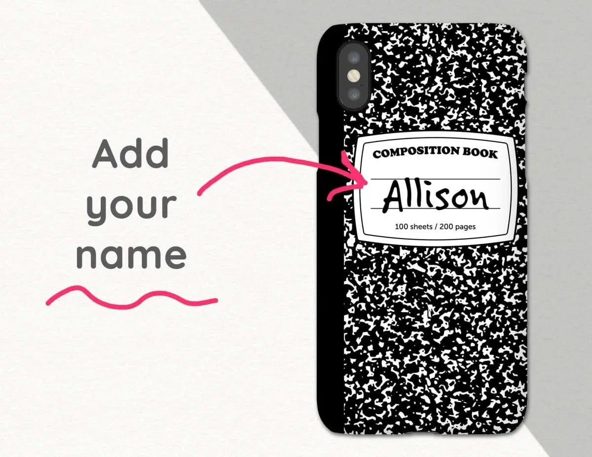 Notebook Custom Name iPhone Case - Custom Phone Cases - iPhone 14 Pro - Slim - inRipples