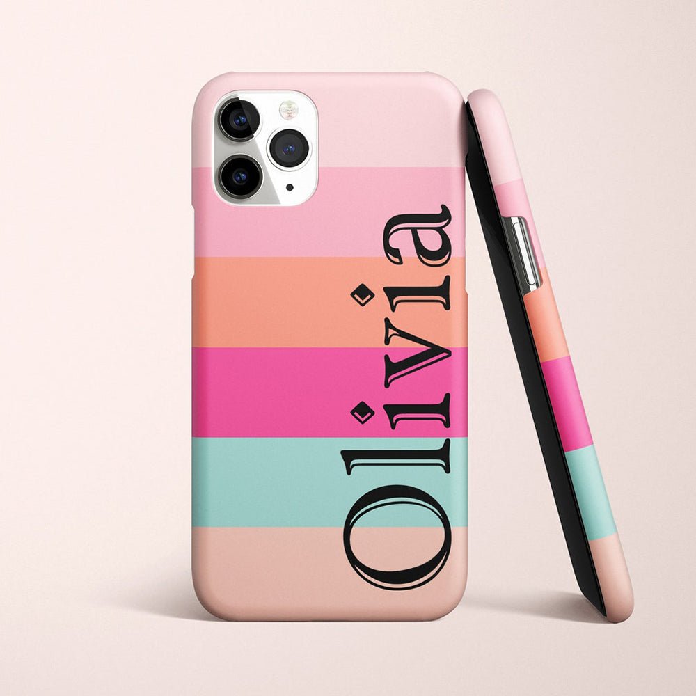 Pink Summer Personalized Initial iPhone Case - Custom Phone Cases - iPhone 14 Pro - Slim - inRipples