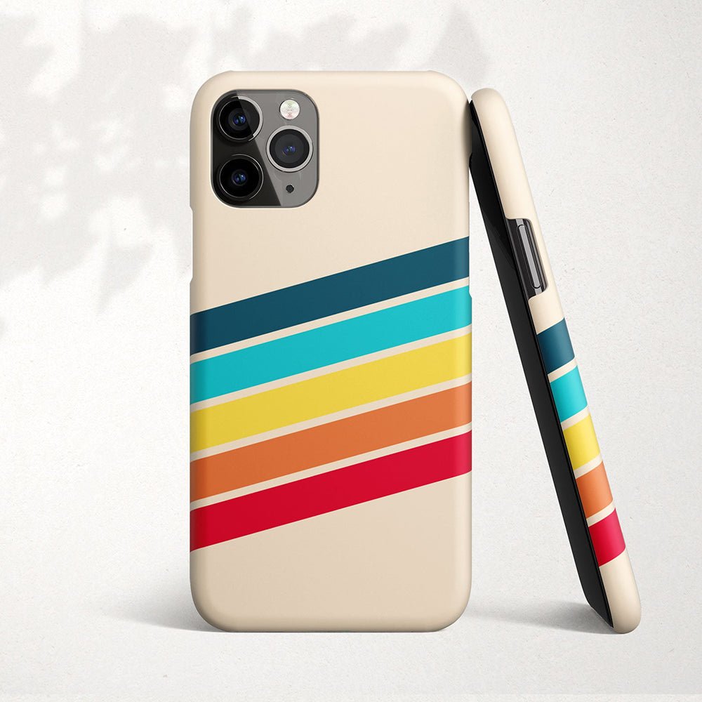 Rainbow Stripe Personalized Initial iPhone Case - Custom Phone Cases - iPhone 14 Pro - Slim - inRipples