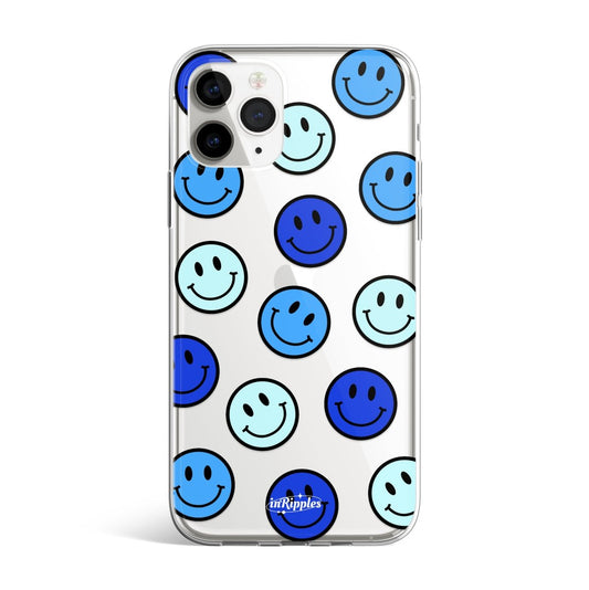 Smile Face iPhone Case - Blue - Mobile Phone Cases - iPhone 16 Pro Max - inRipples