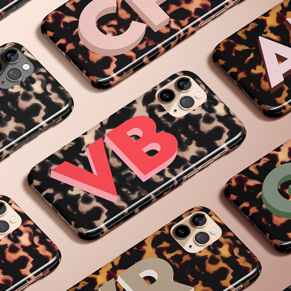 Tortoise Shell Initials Personalized iPhone Case - Custom Phone Cases - iPhone 14 Pro - Slim - inRipples