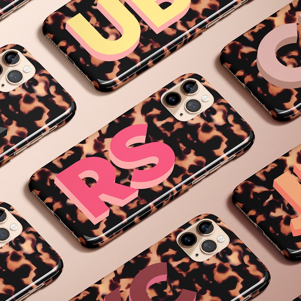 Tortoise Shell Initials Personalized iPhone Case - Custom Phone Cases - iPhone 14 Pro - Slim - inRipples