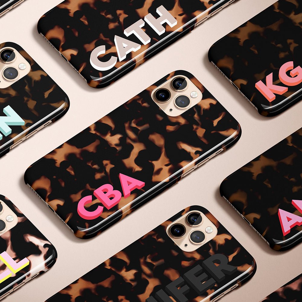 Tortoise Shell Personalized Monogram iPhone Case - Custom Phone Cases - iPhone 14 Pro - Slim - inRipples