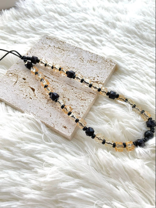 Yellow Crystal Beads Phone Charm - Mobile Phone Cases - inRipples