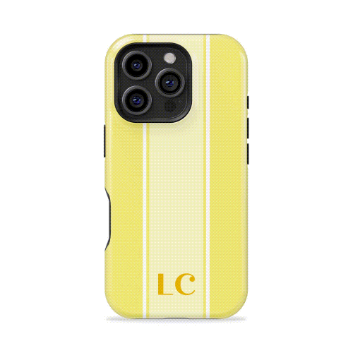 Classy Initial Stripe Personalized Name Monogram iPhone Case