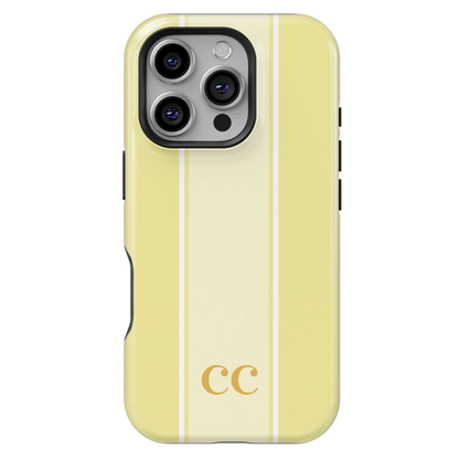Classy Initial Stripe Personalized Monogram iPhone Case