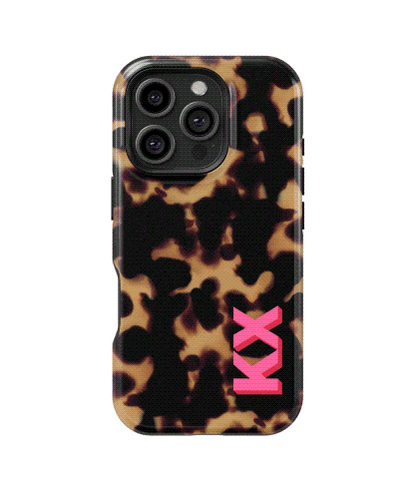 Tortoise Shell Personalized Monogram iPhone Case - Custom Phone Cases - iPhone 14 Pro - Slim - inRipples