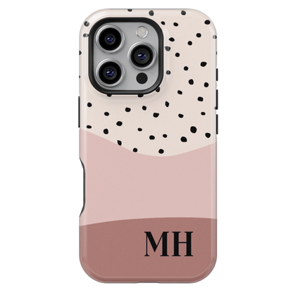 Nude Dots Personalized Initial iPhone Case
