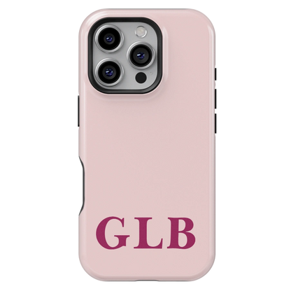 Pink Blush Personalized Initial iPhone Case