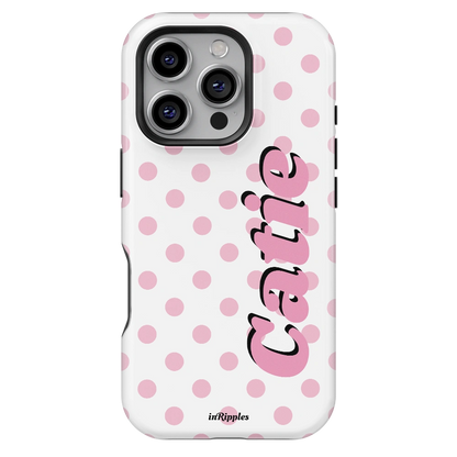 Polka Dot Personalized Name iPhone Case