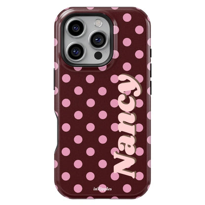 Polka Dot Personalized Name iPhone Case