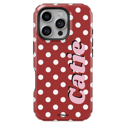 Polka Dot Personalized Name iPhone Case