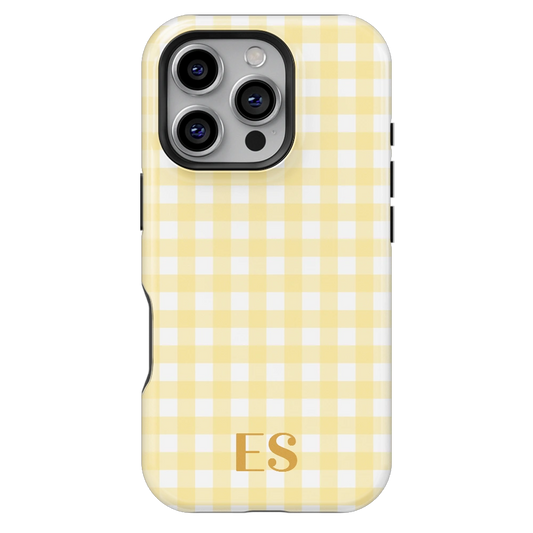 Cozy Check Personalized iPhone Case