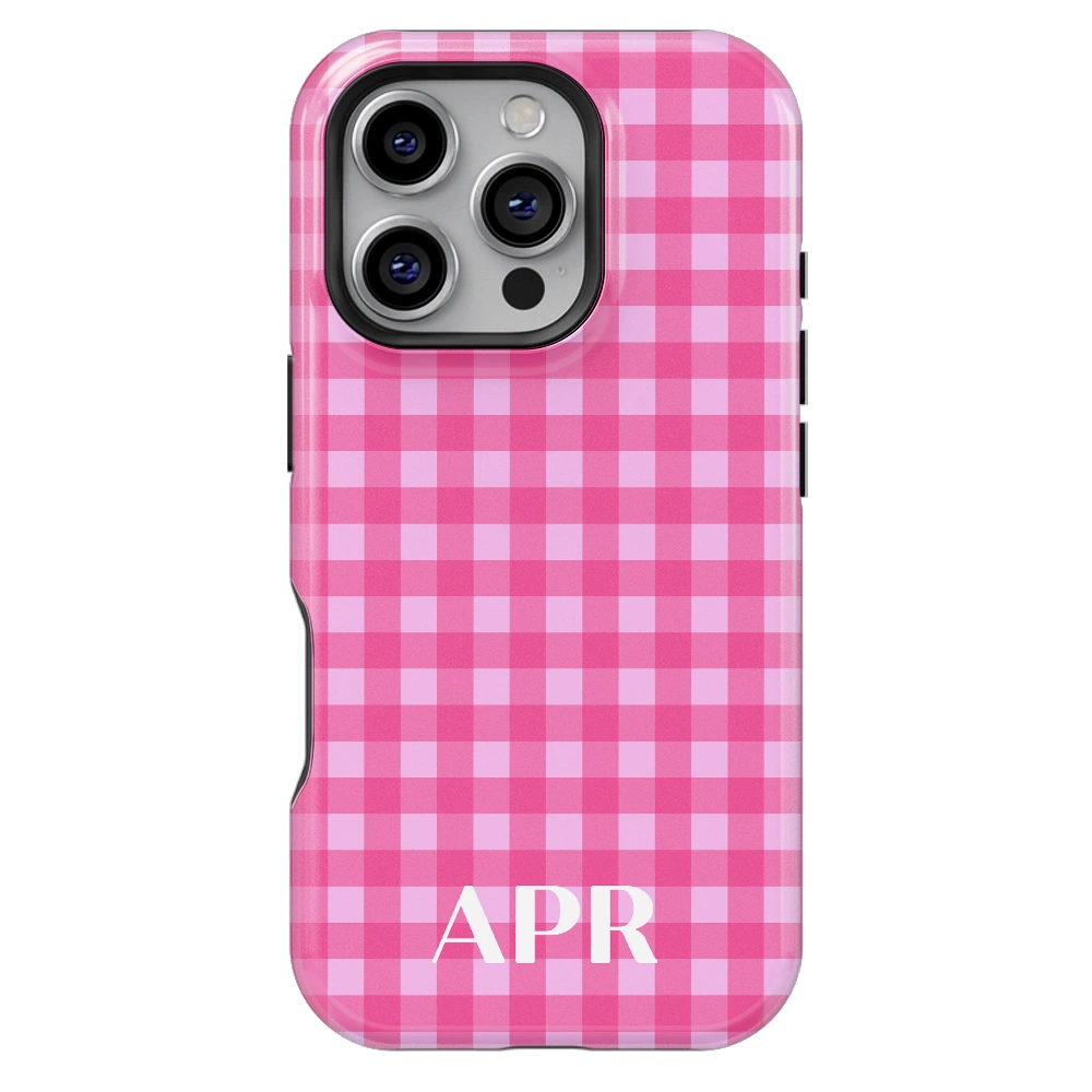 Cozy Check Personalized iPhone Case