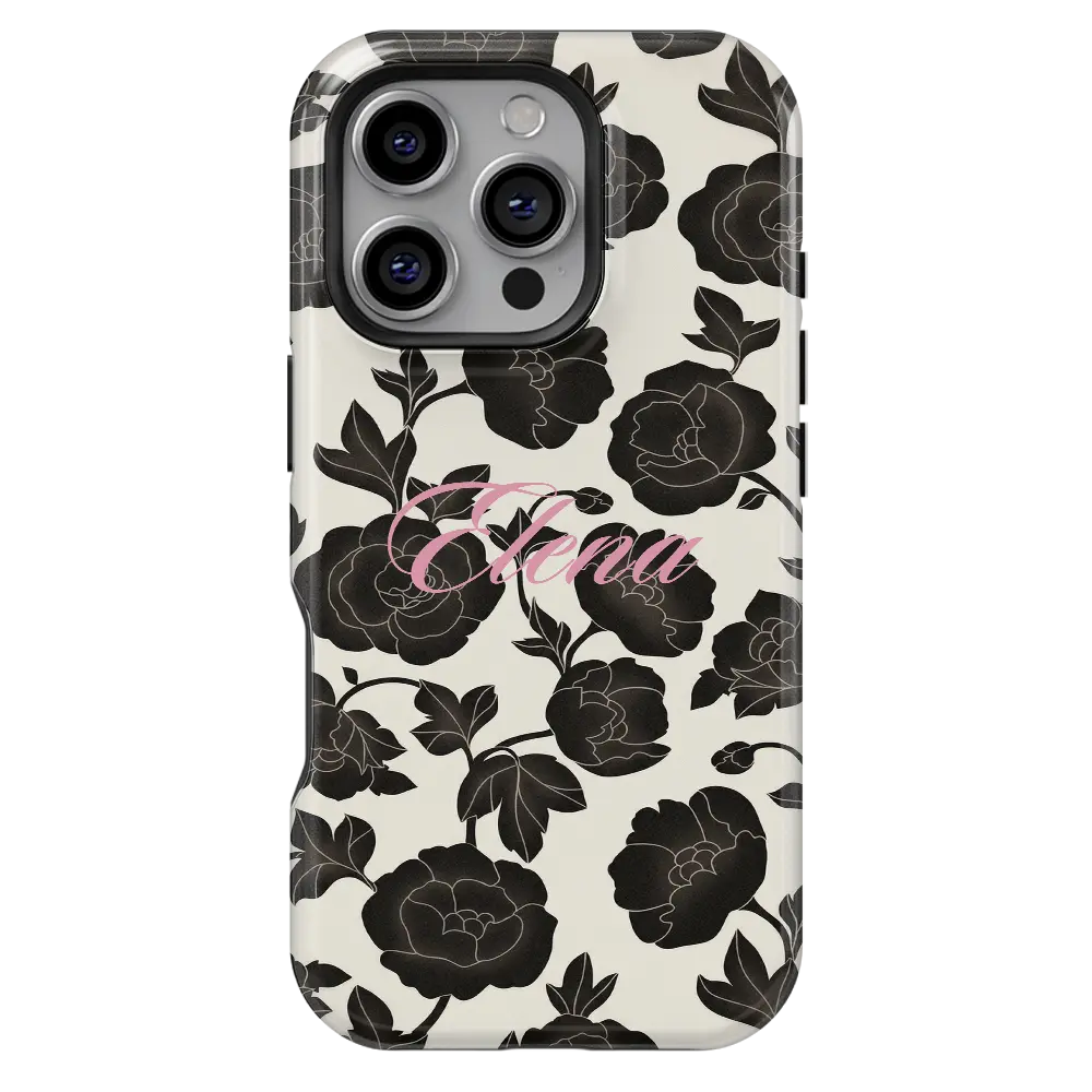 Noir Bloom Personalized iPhone Case