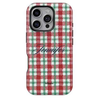 Heritage Gingham Personalized iPhone Case