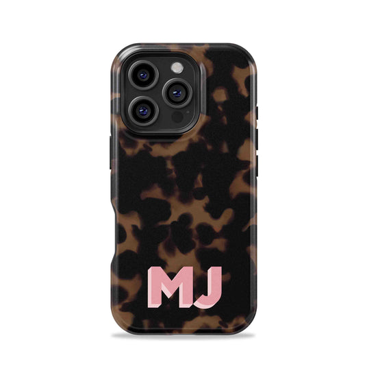 Tortoise Shell Personalized Name Monogram iPhone Case