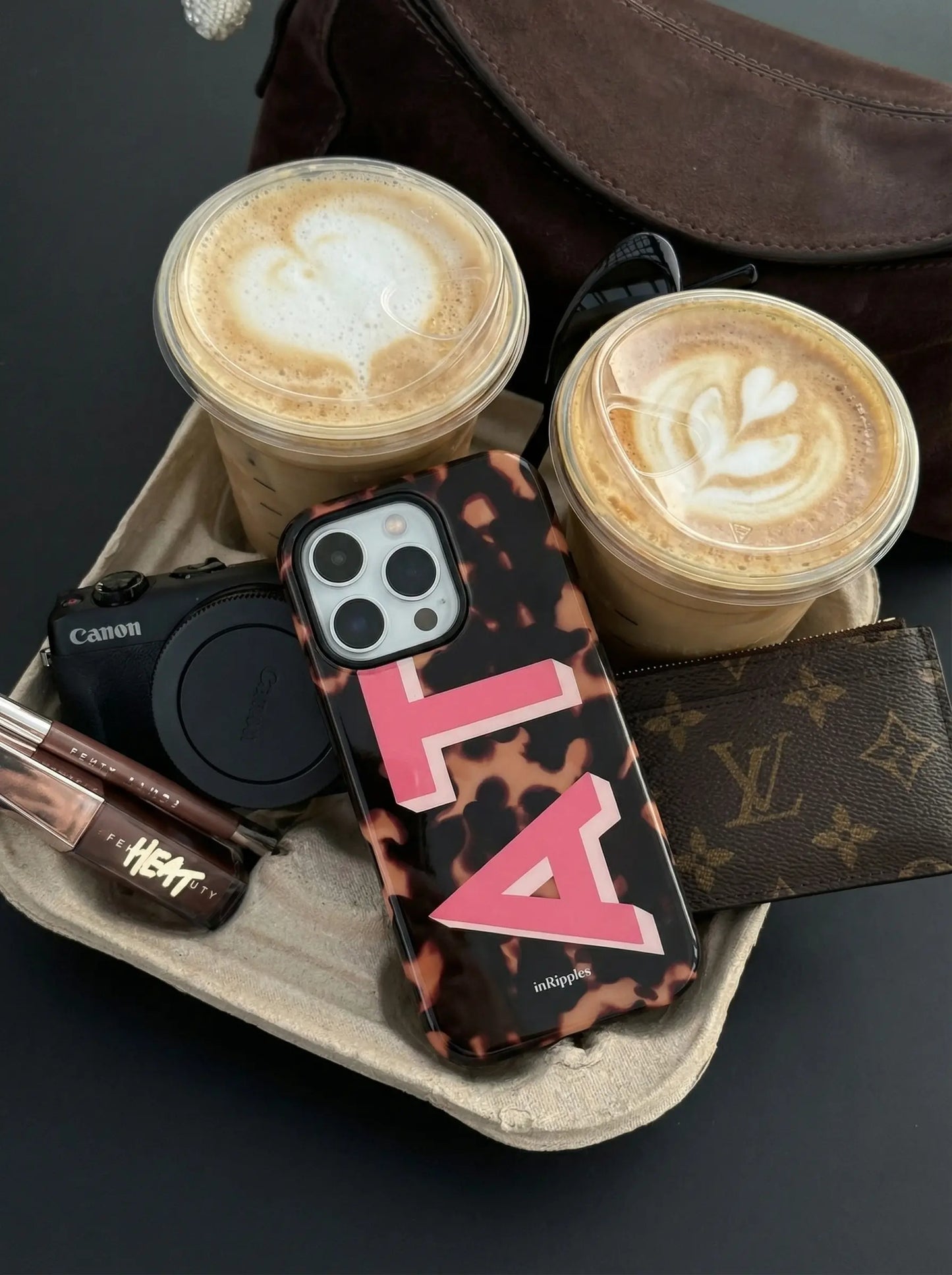 Tortoise Initials Personalized iPhone Case